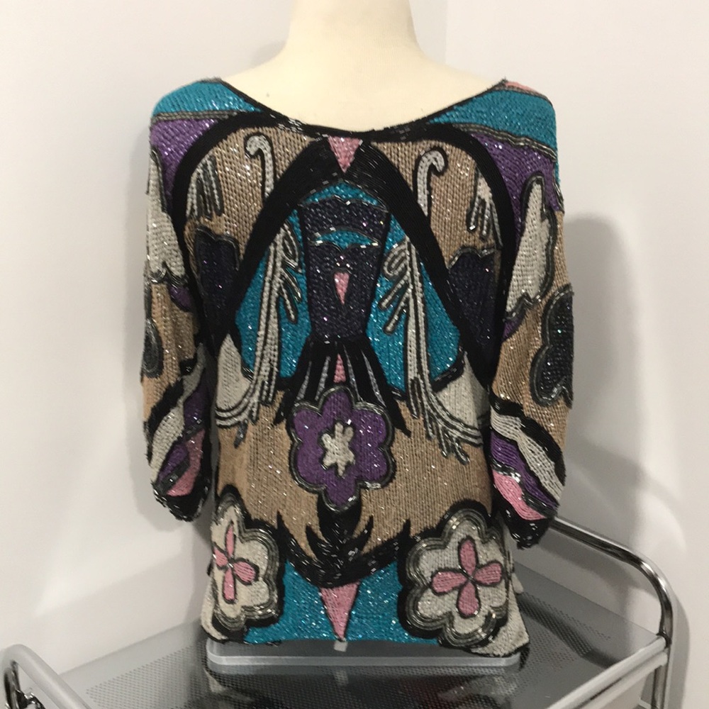 Stunning! vintage Judith Ann Creations beaded top Art Deco